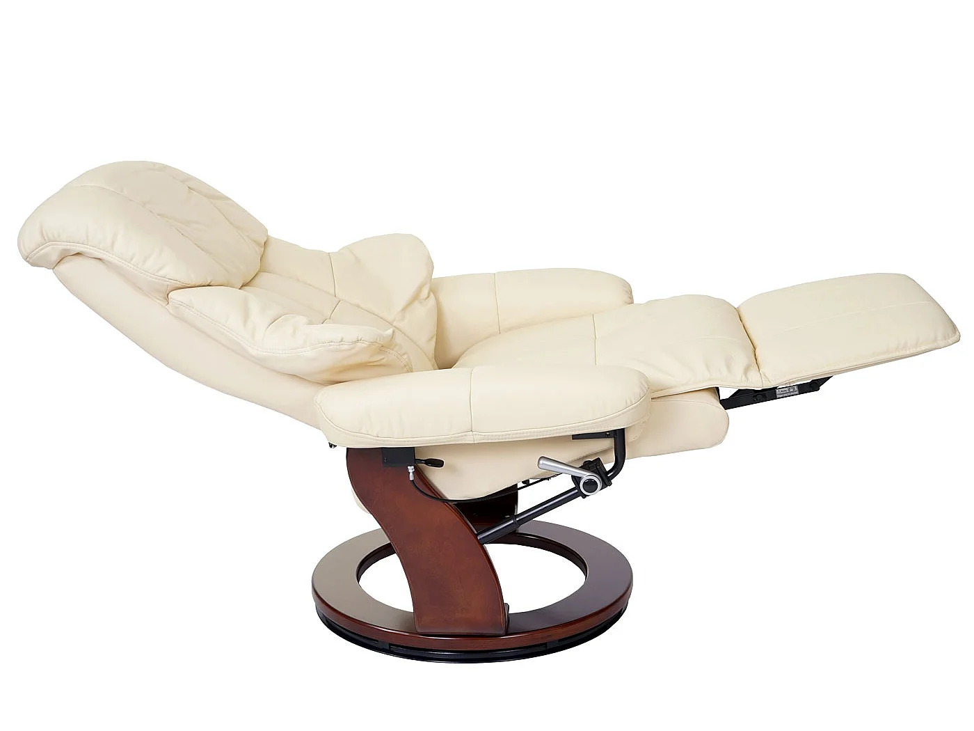 Relaxsessel Windsor 2, Creme, Walnuss-Optik