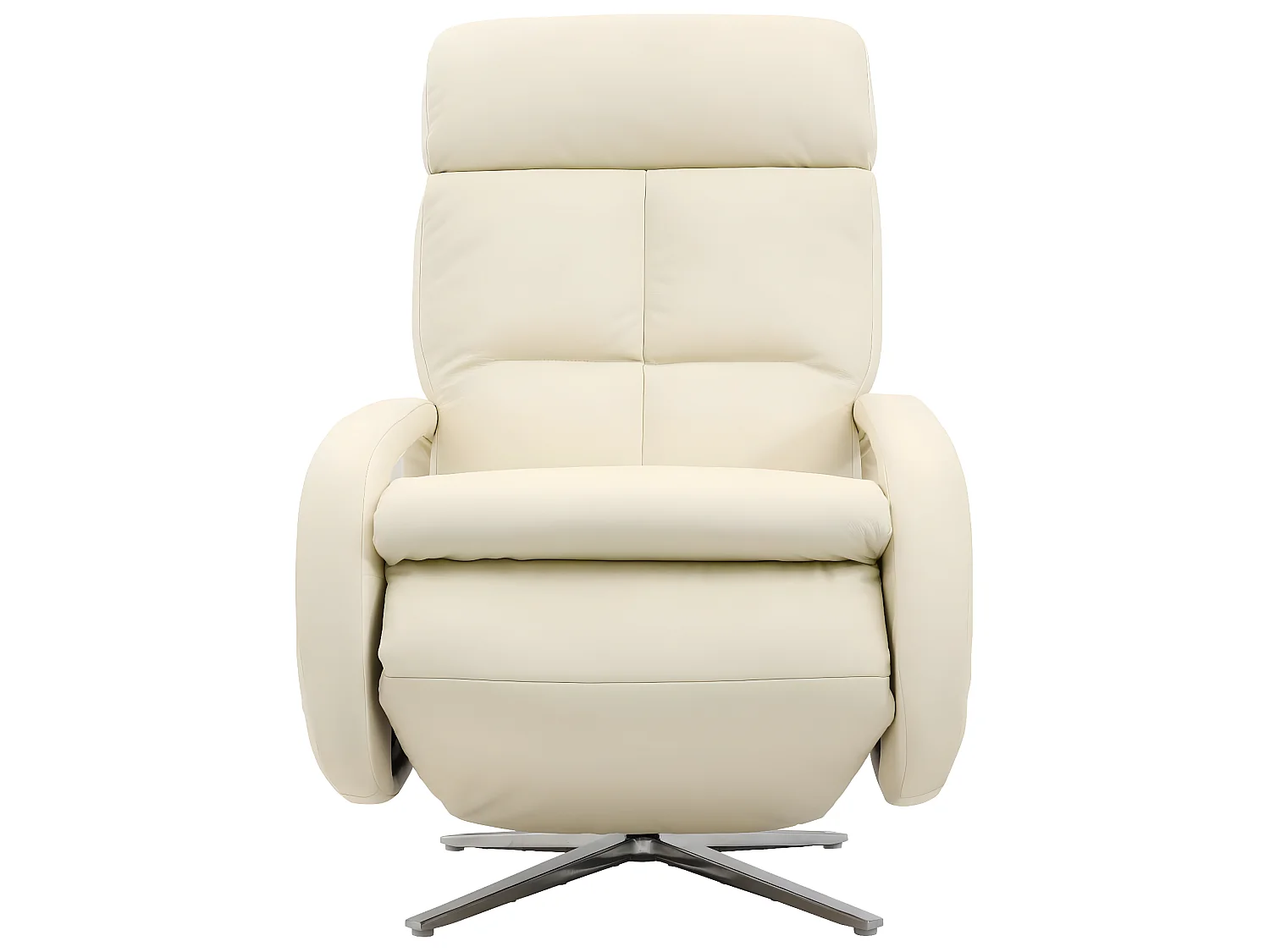 Relaxfauteuil MCW-L11 draaibaar, volledig leer,  crème-wit