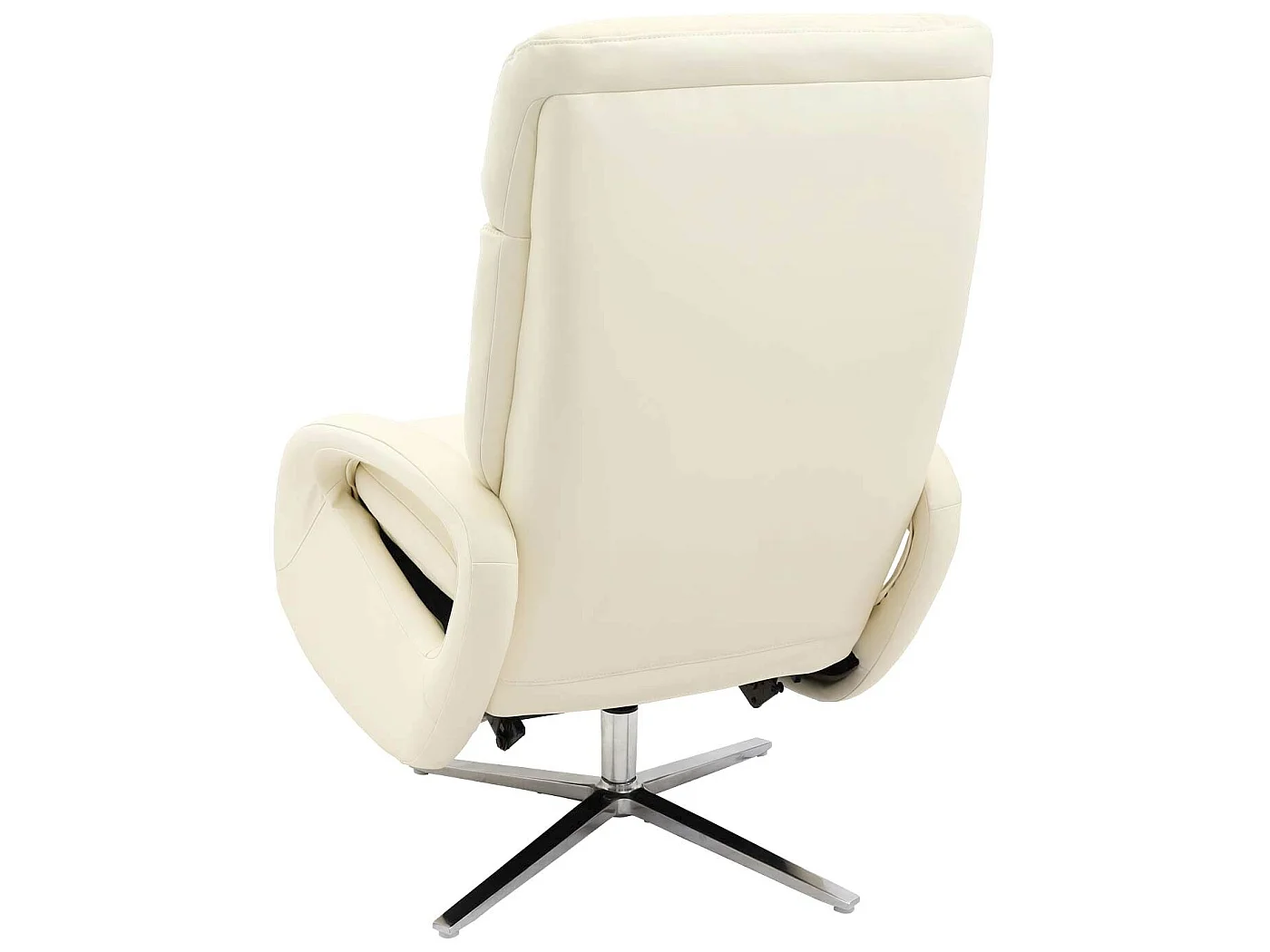 Relaxfauteuil MCW-L11 draaibaar, volledig leer,  crème-wit
