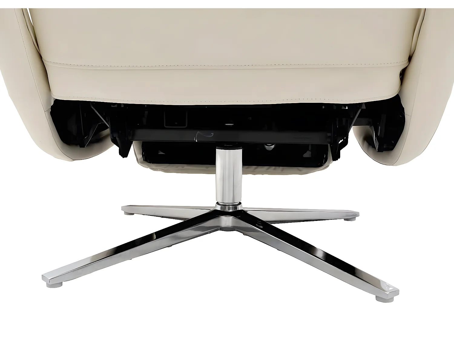 Relaxfauteuil MCW-L11 draaibaar, volledig leer,  crème-wit