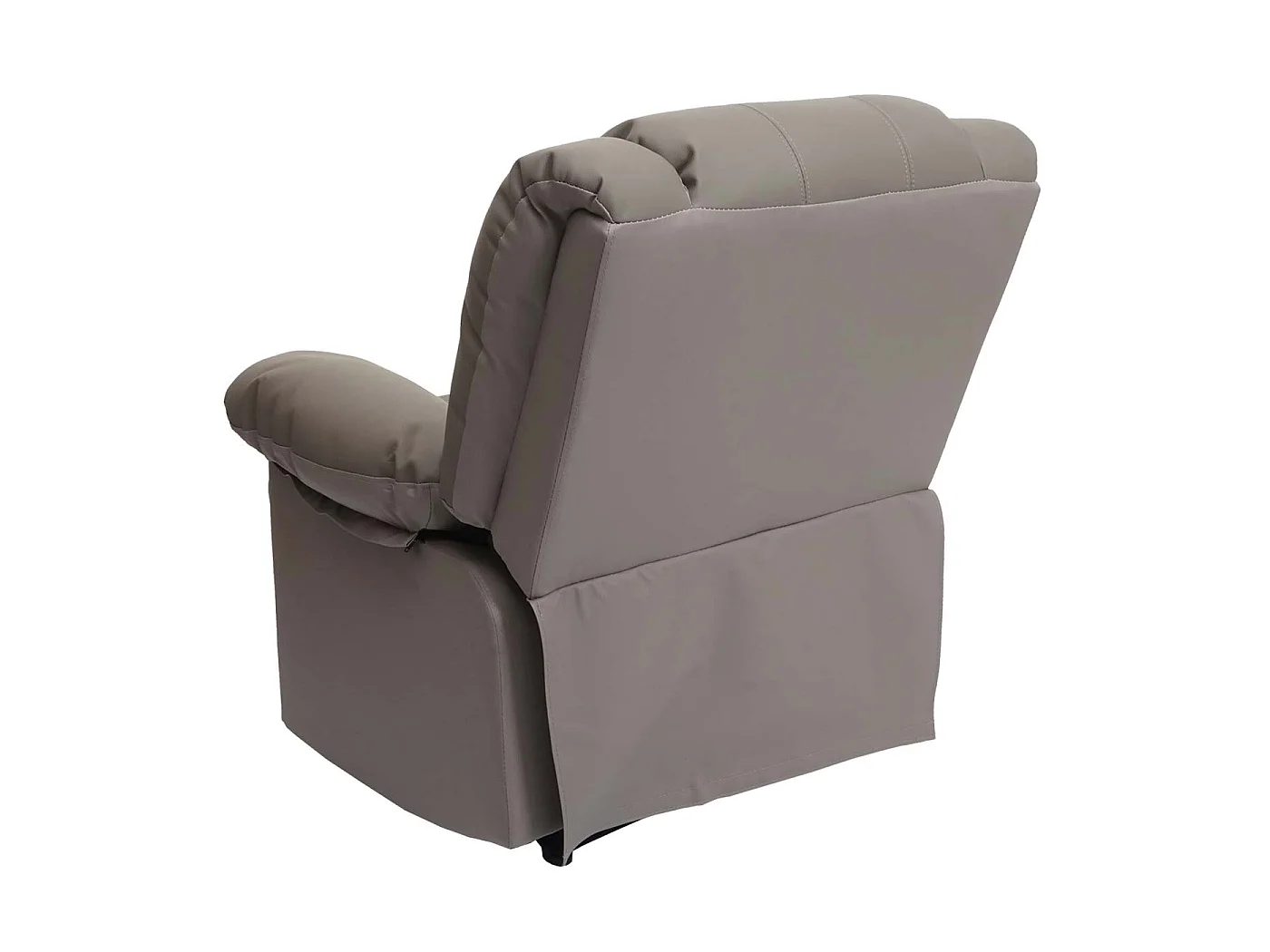 Poltrona relax reclinabile TV MCW-G15 regolabile vera pelle ecopelle grigio beige