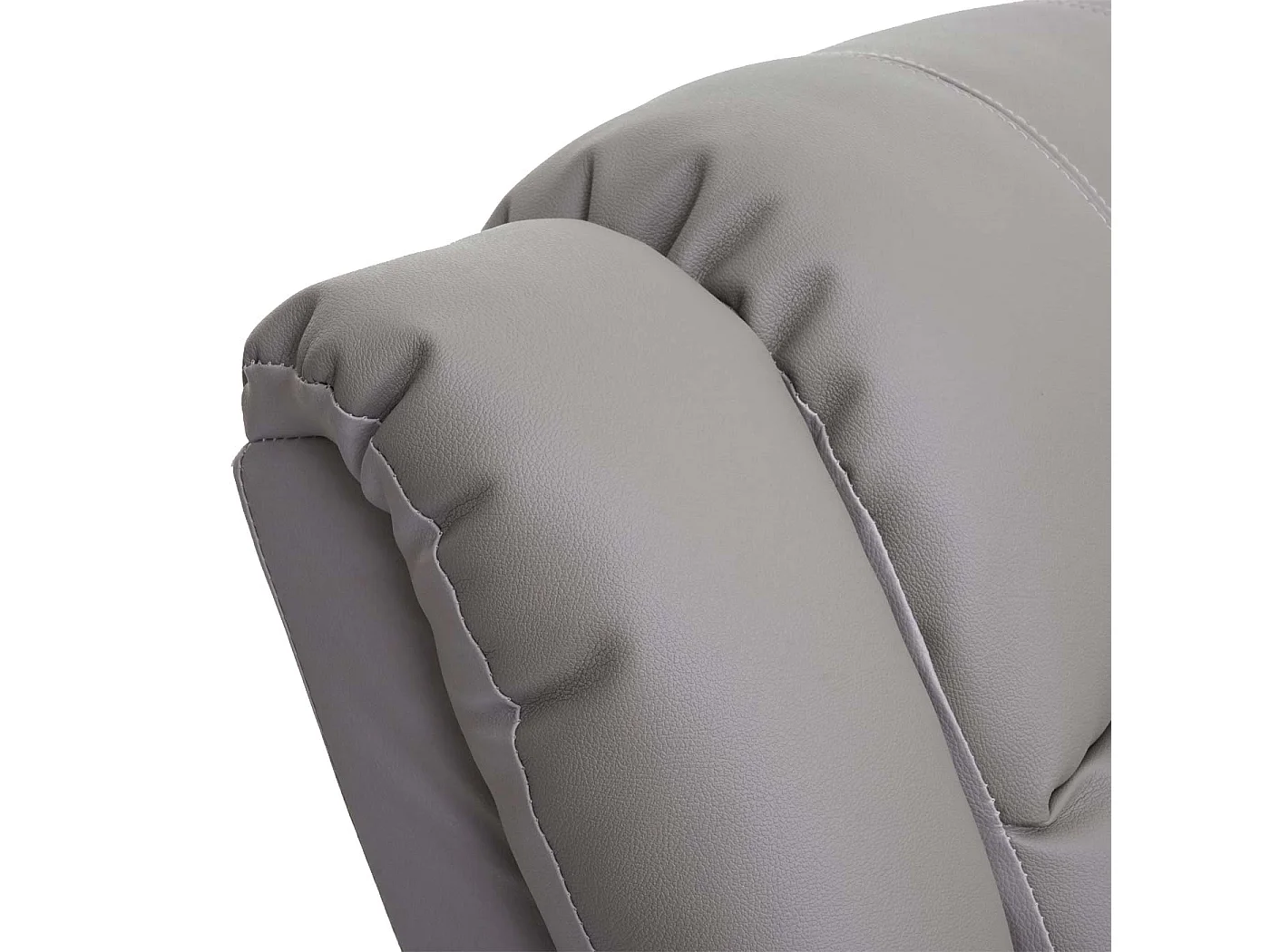 Poltrona relax reclinabile TV MCW-G15 regolabile vera pelle ecopelle grigio beige