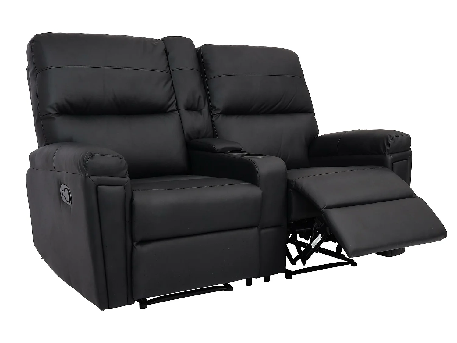 2-zits bioscoopstoel MCW-K17,  kunstleder zwart