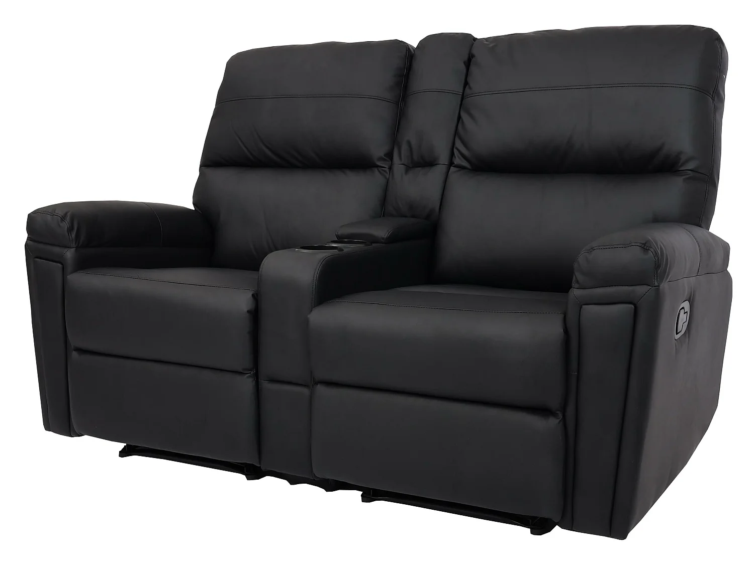 2-osobowy fotel kinowy MCW-K17,  imitacja skóry, czarny
