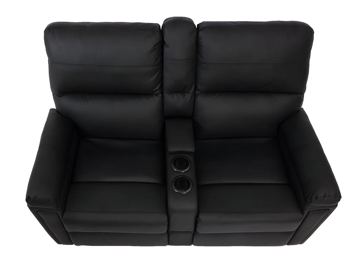 2-osobowy fotel kinowy MCW-K17,  imitacja skóry, czarny