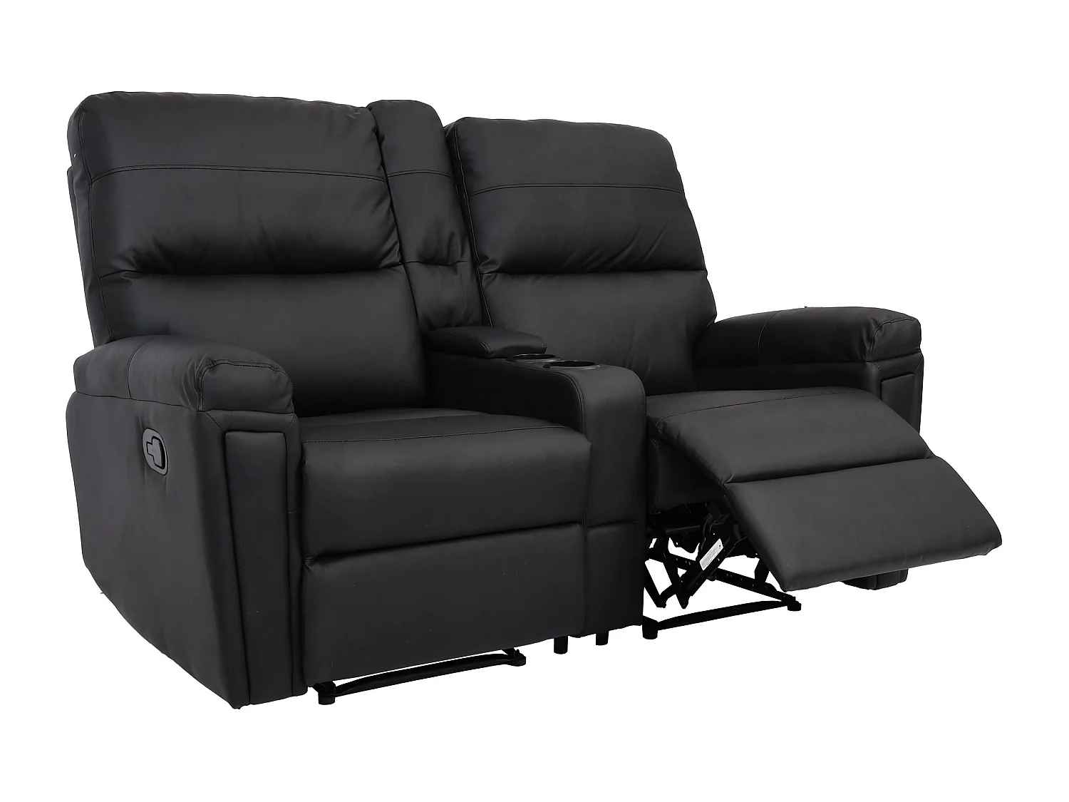 2-osobowy fotel kinowy MCW-K17,  imitacja skóry, czarny