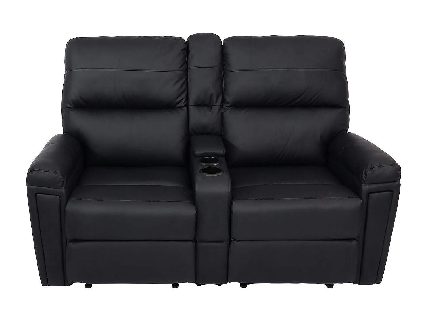 2-osobowy fotel kinowy MCW-K17,  imitacja skóry, czarny