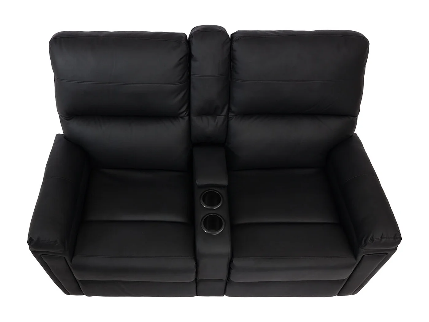 2-osobowy fotel kinowy MCW-K17,  imitacja skóry, czarny