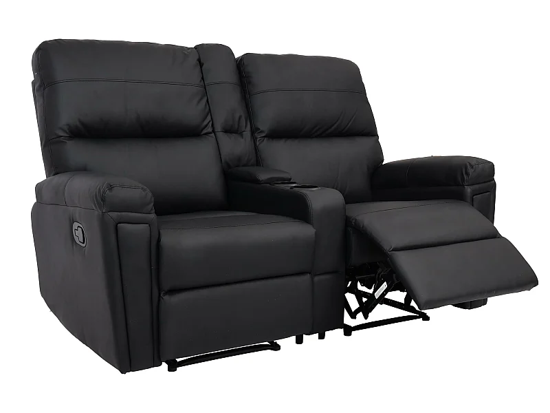 2er Kinosessel MCW-K17, Kunstleder schwarz