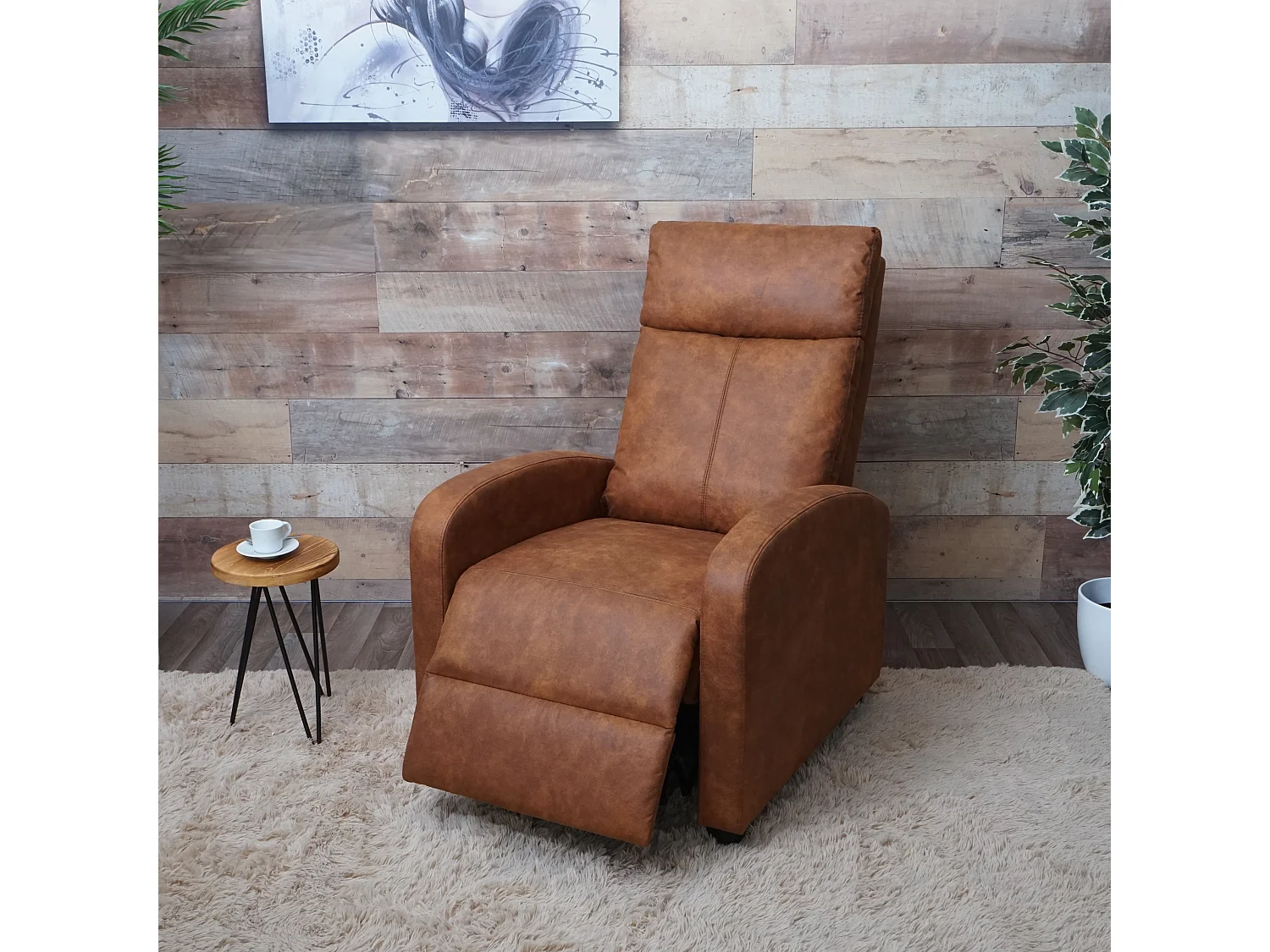 Relaxsessel MCW-F76, Vintage Wildlederimitat