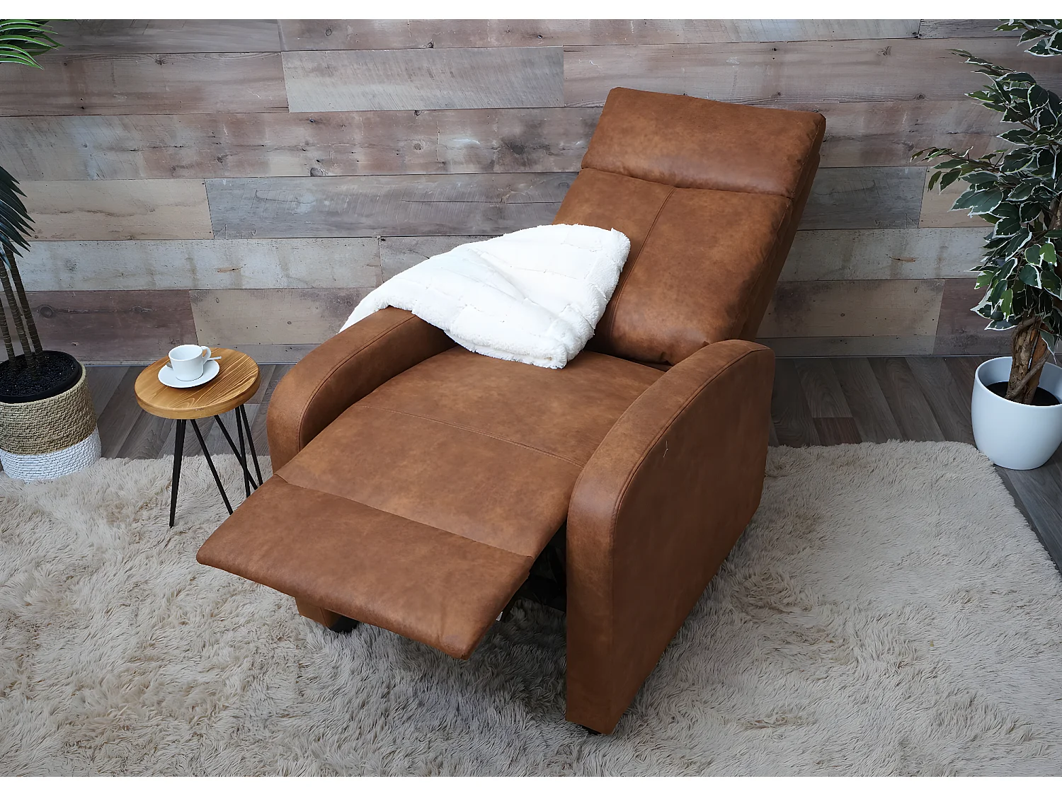 Relaxsessel MCW-F76, Vintage Wildlederimitat