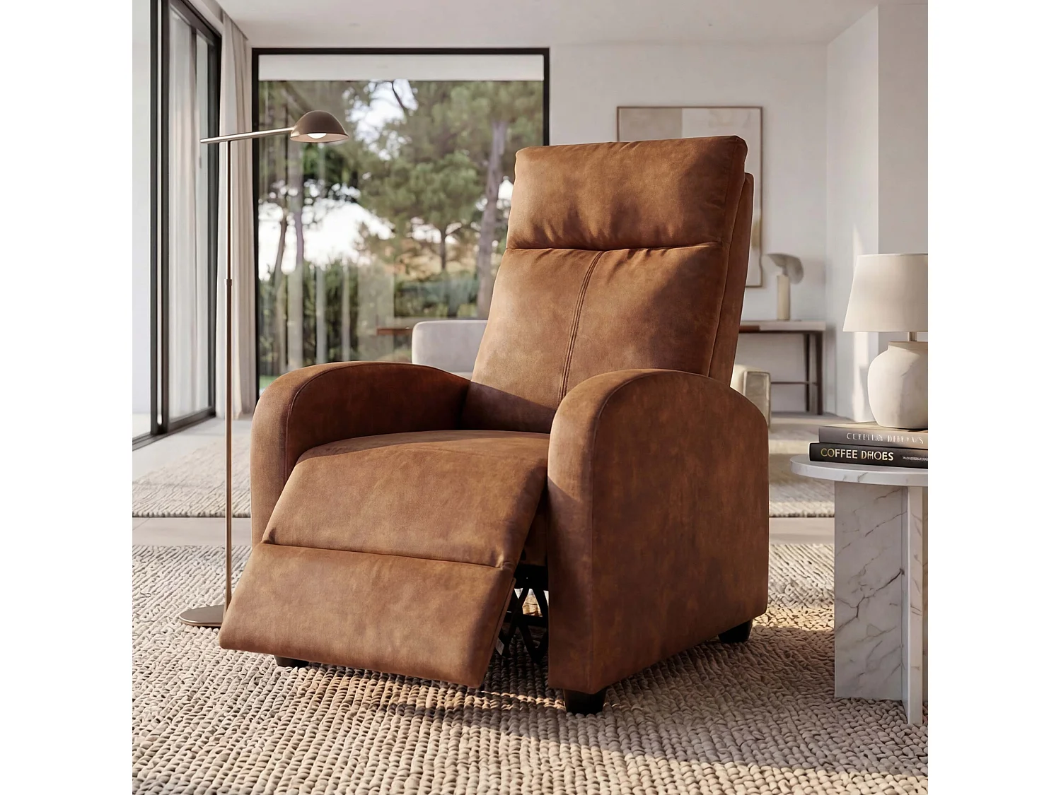 Relaxsessel MCW-F76, Vintage Wildlederimitat