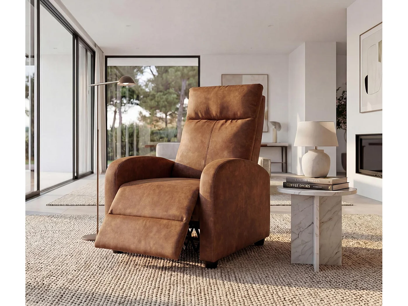 Relaxsessel MCW-F76, Vintage Wildlederimitat