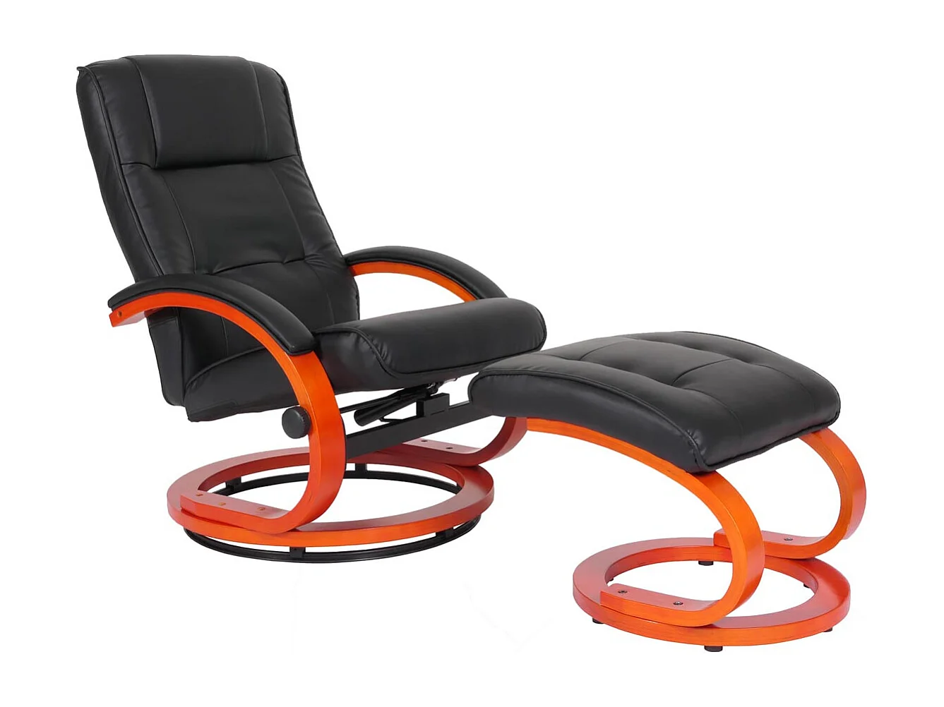 Relaxsessel Aprilia mit Hocker, Schwarz