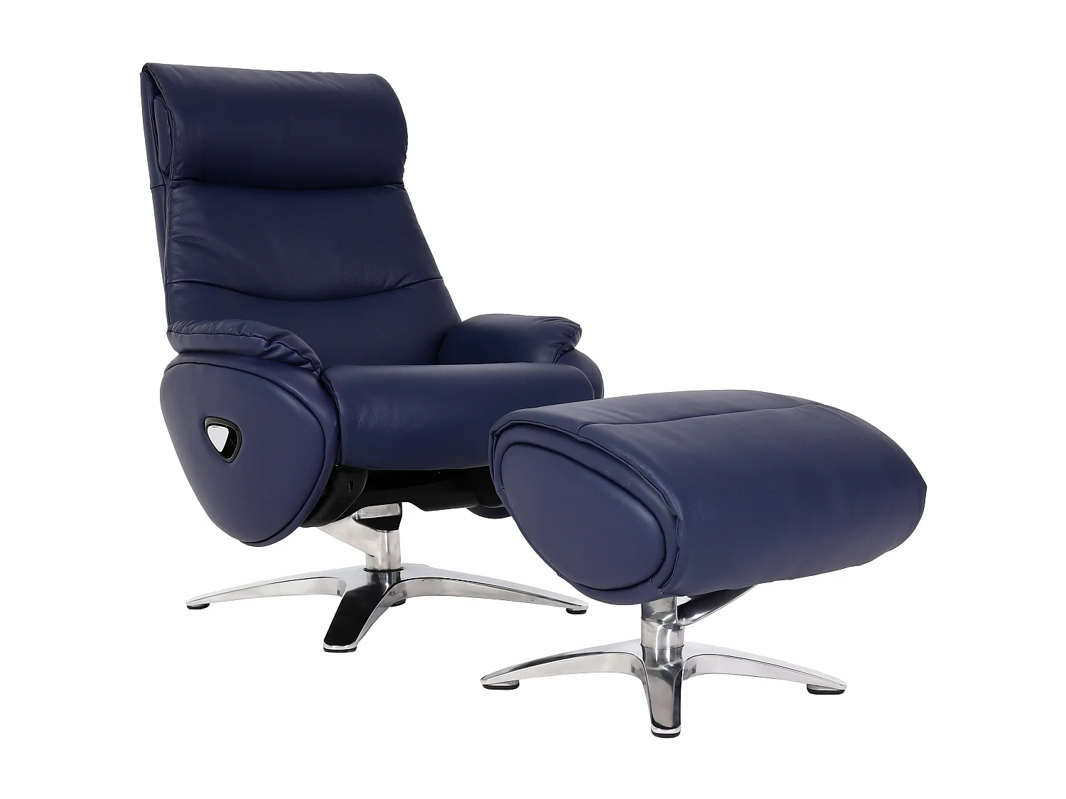 Relaxfauteuil met voetenbank MCW-K98,  blauw