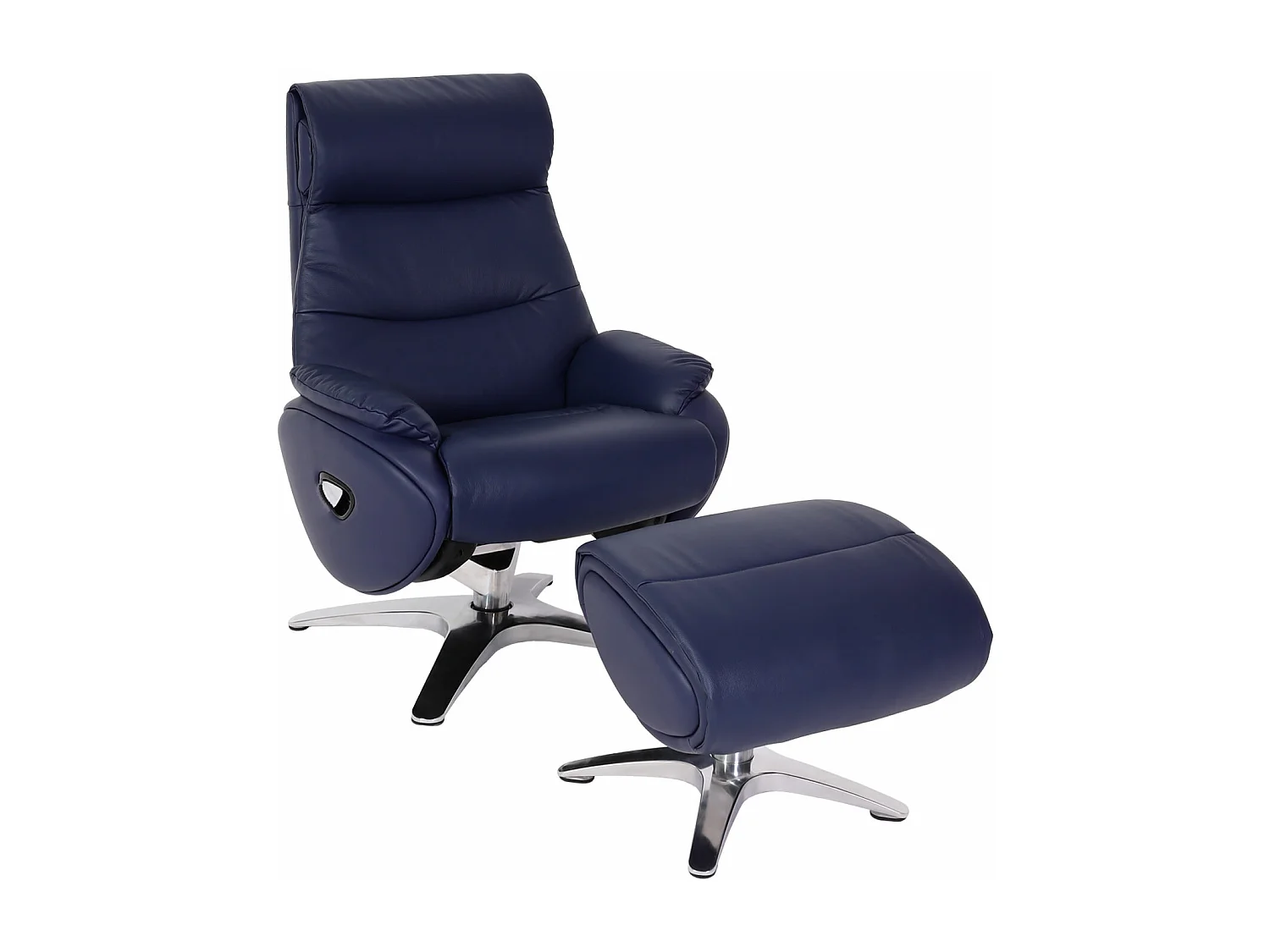 Relaxfauteuil met voetenbank MCW-K98,  blauw