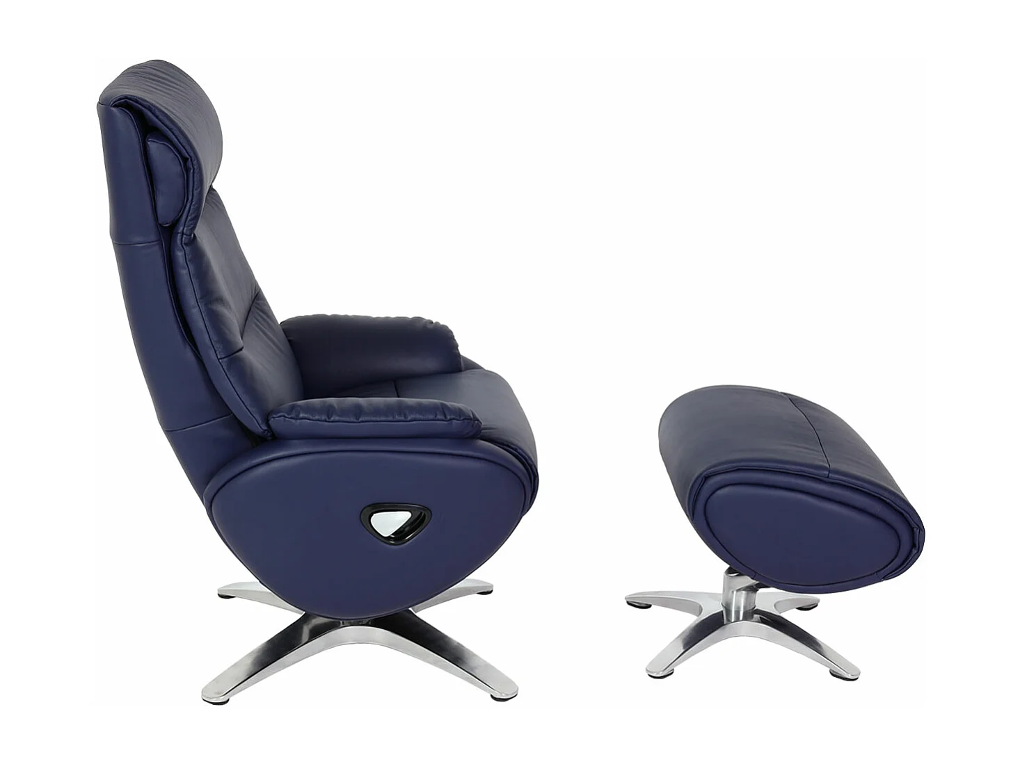 Relaxfauteuil met voetenbank MCW-K98,  blauw