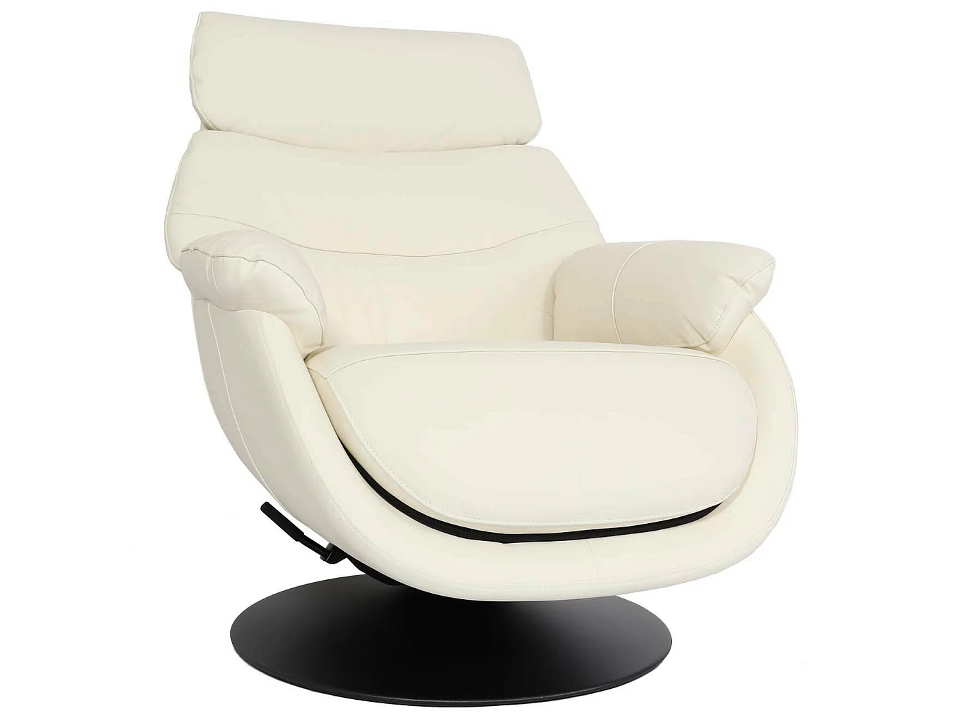 Relaxsessel mit Hocker MCW-K99, Creme-weiß
