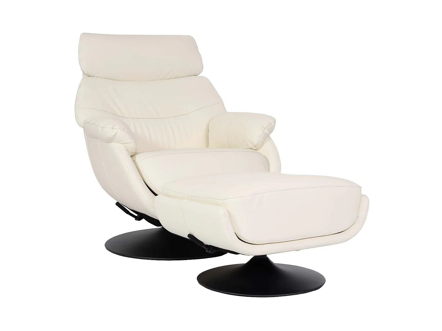 Fotel relaksacyjny z podnóżkiem MCW-K99,  kremowo-biały