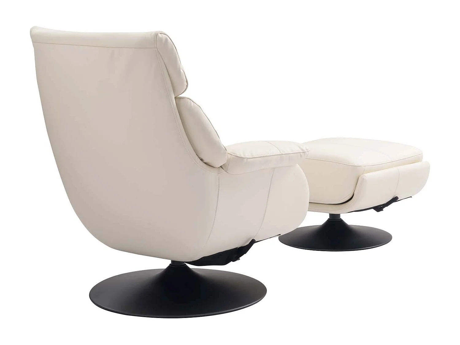 Fotel relaksacyjny z podnóżkiem MCW-K99,  kremowo-biały