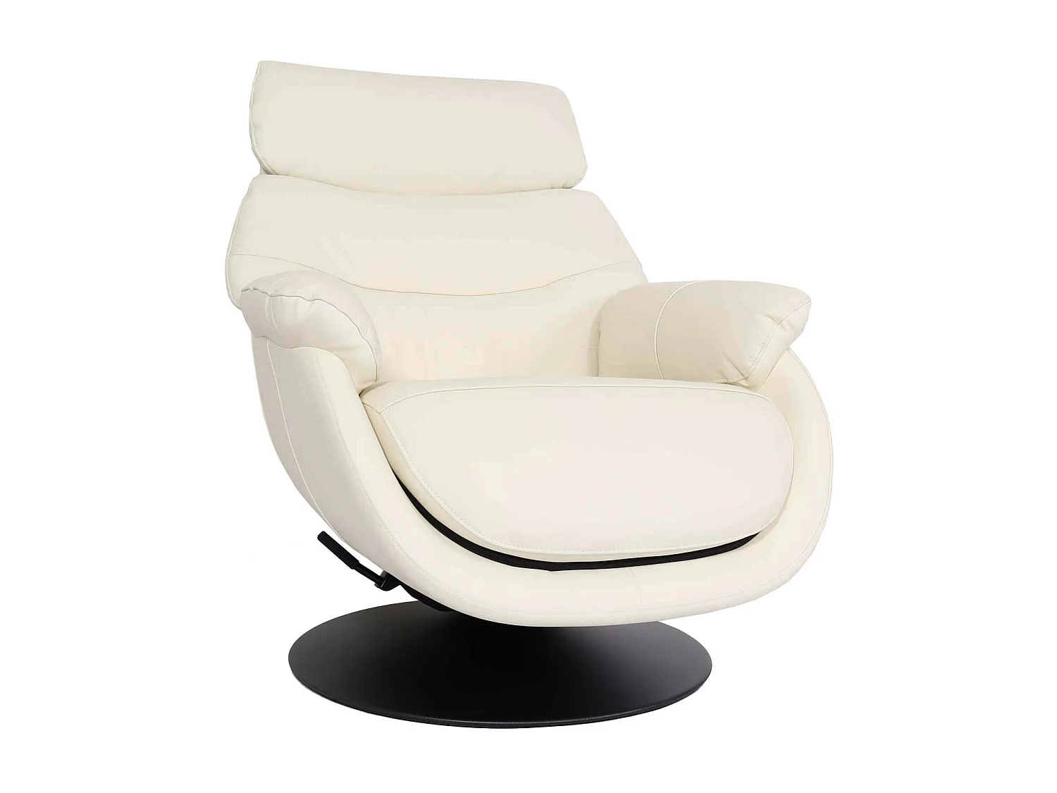 Fotel relaksacyjny z podnóżkiem MCW-K99,  kremowo-biały