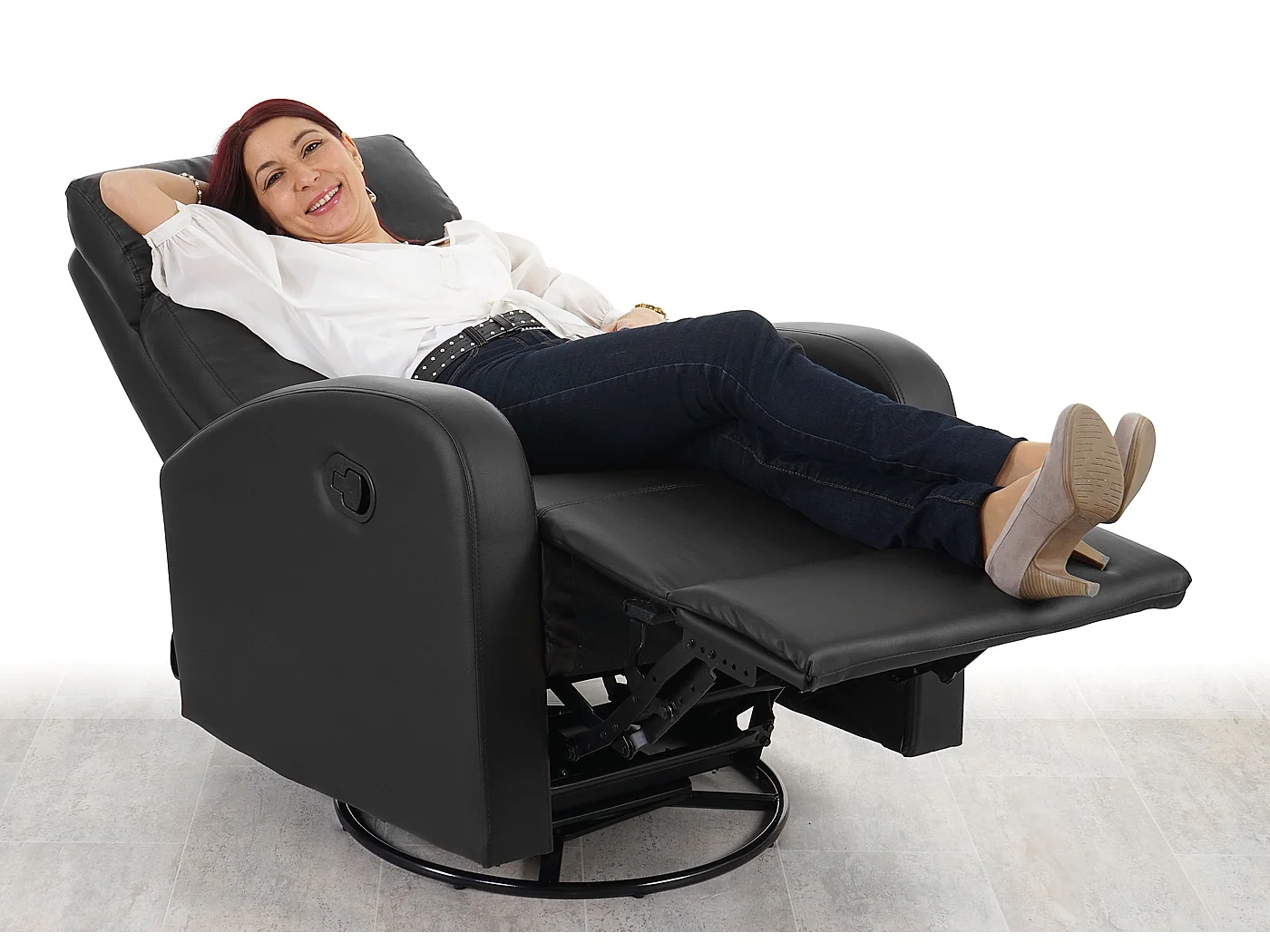 Fernsehsessel MCW-A54 Premium, Kunstleder braun