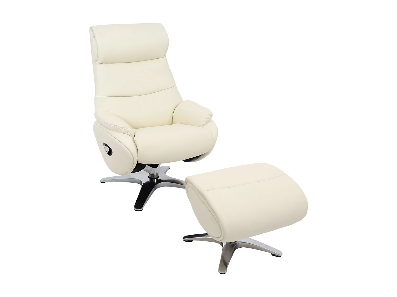Relaxfauteuil met voetenbank MCW-K98,  crème-wit