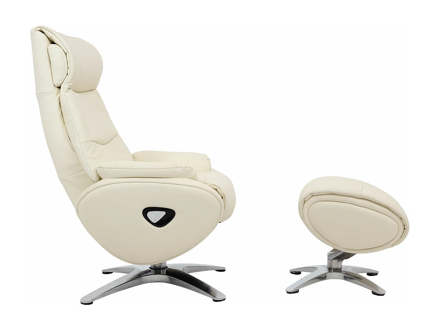 Relaxfauteuil met voetenbank MCW-K98,  crème-wit