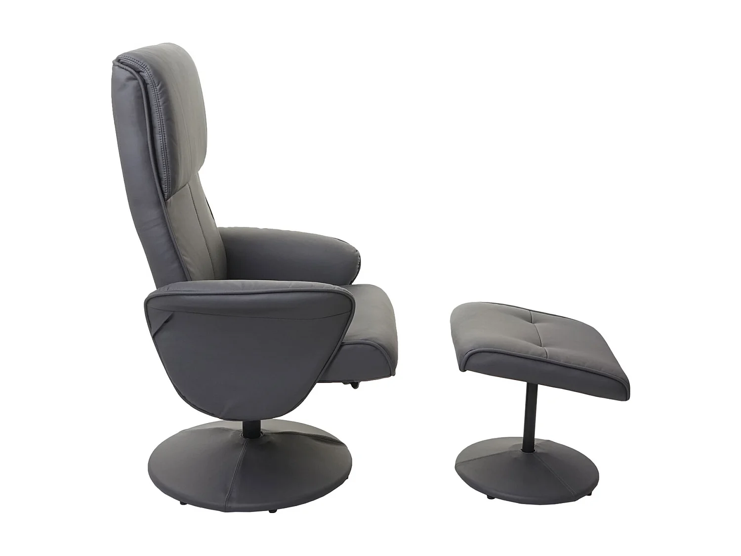 Relaxfauteuil Stockholm,  kunstleer, mat grijs