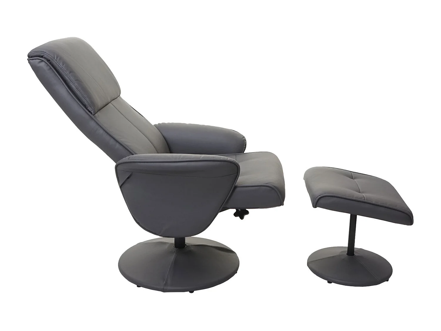 Relaxfauteuil Stockholm,  kunstleer, mat grijs