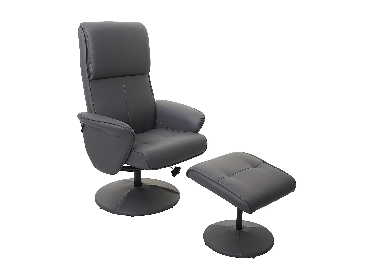 Stockholm recliner,  faux leather, matt grey