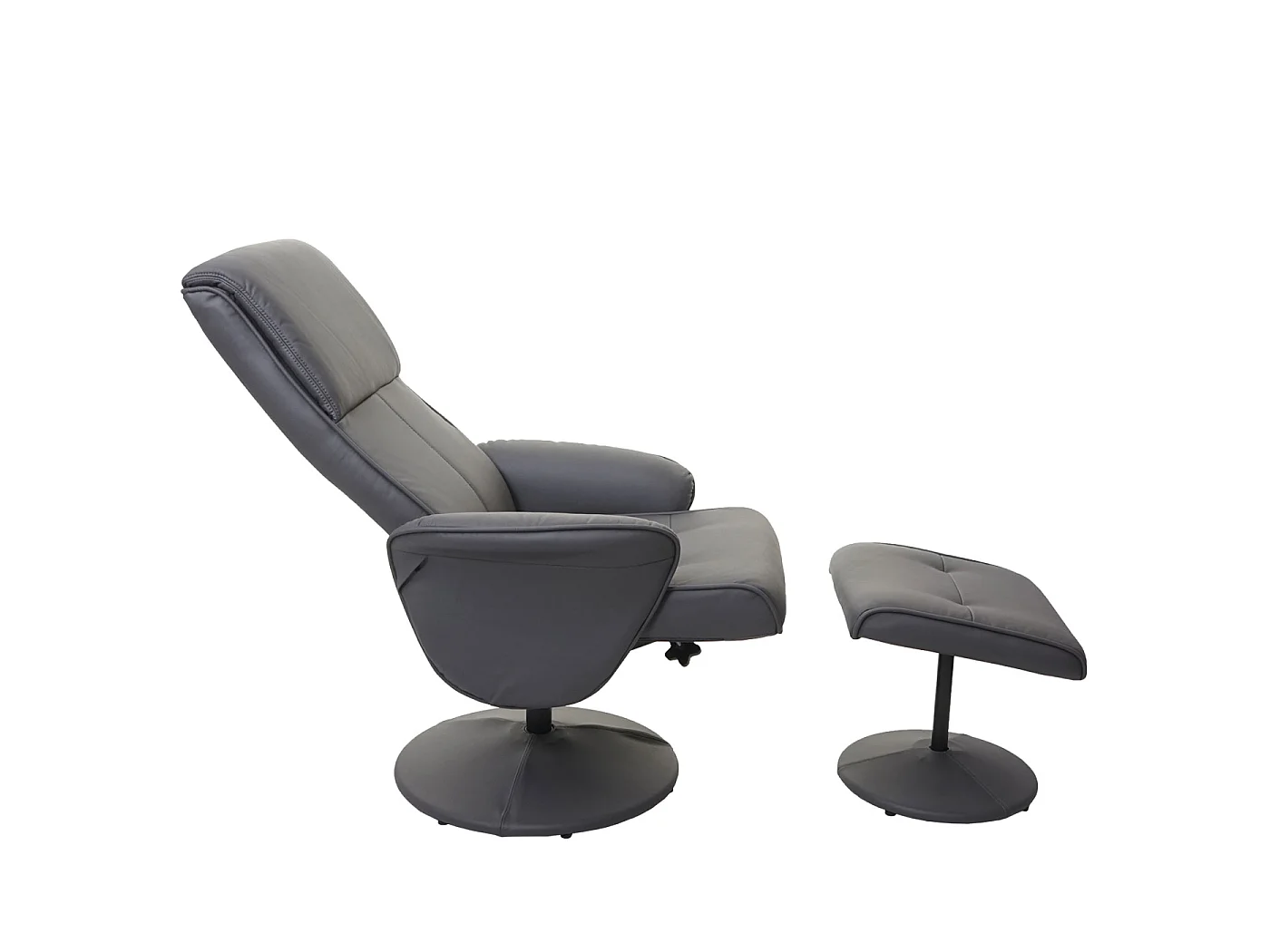 Stockholm recliner,  faux leather, matt grey