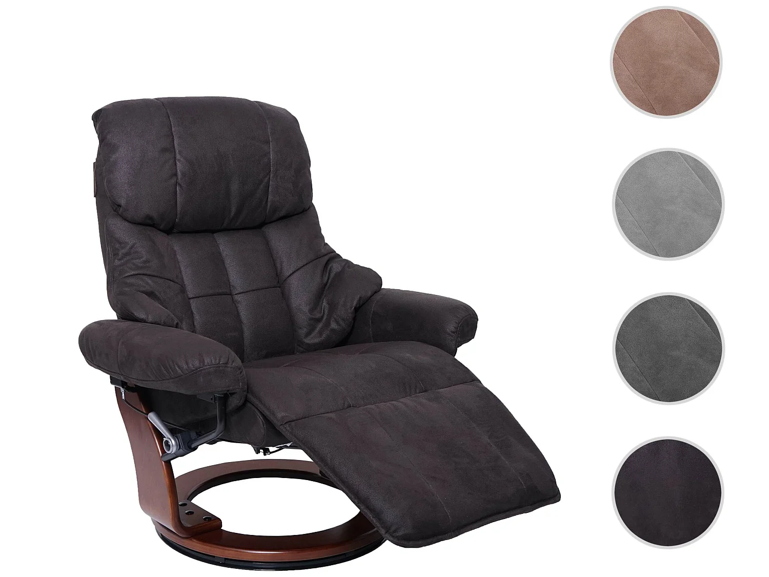 Relaxsessel Windsor 2, Braun-schwarz, Walnuss-Optik