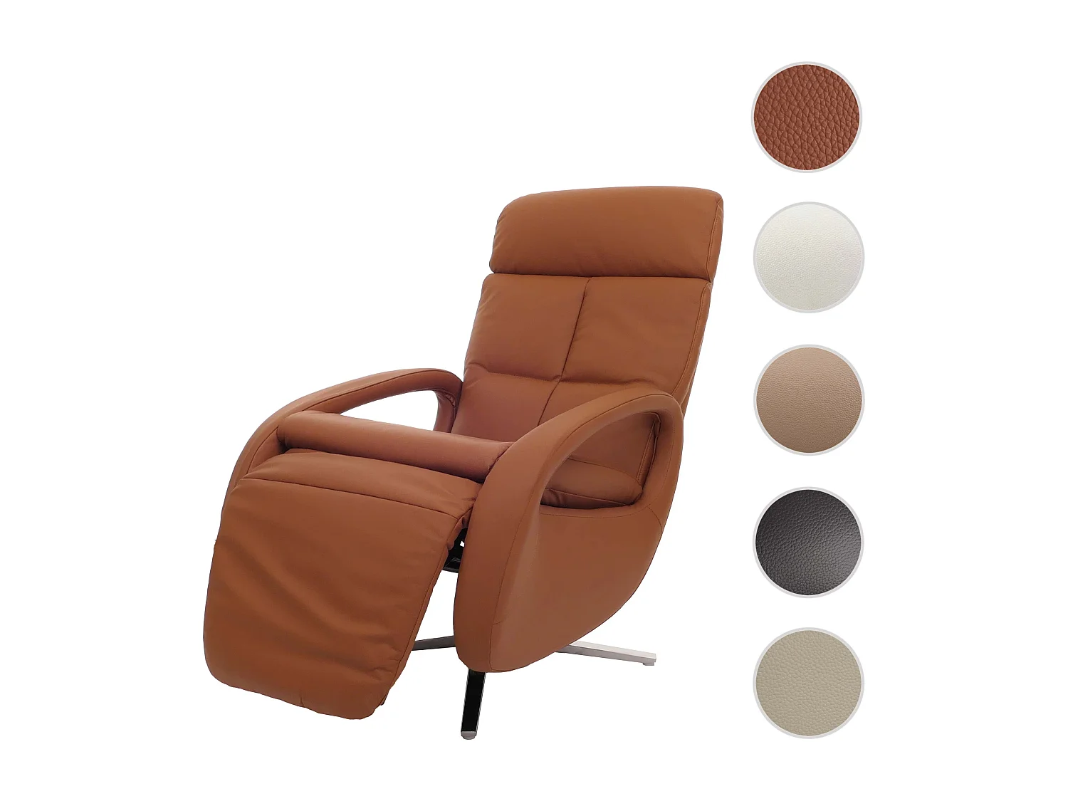 Relaxsessel MCW-L11 drehbar, Voll-Leder, Braun