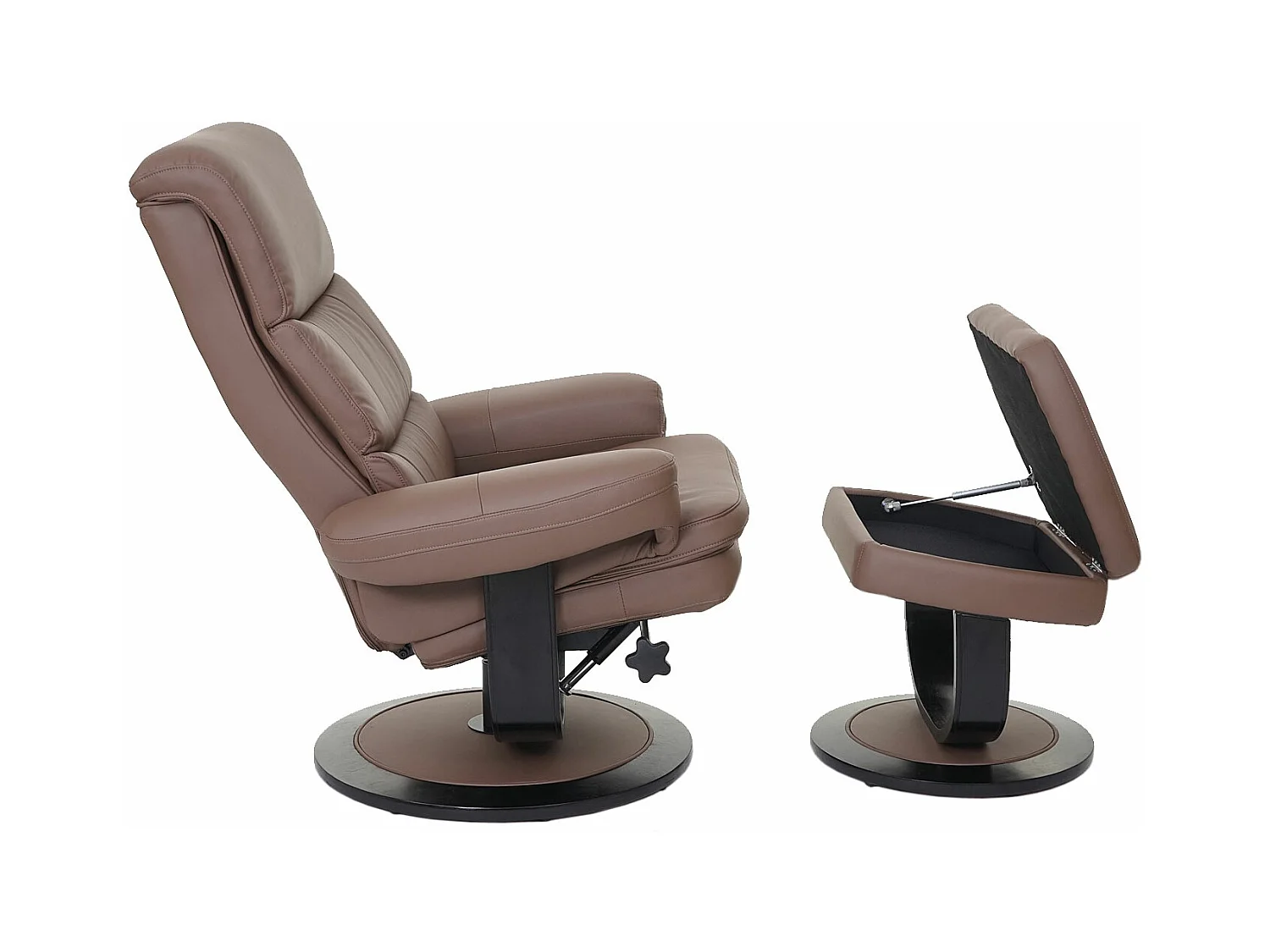 Relaxfauteuil MCW-C16,  kunstleer chocolade