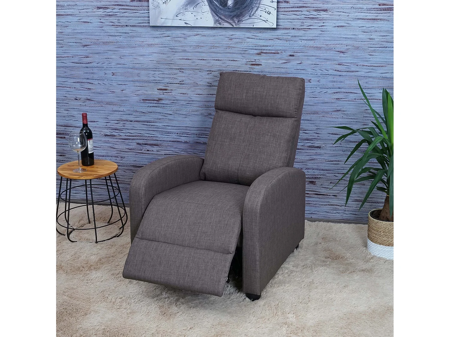 Relaxfauteuil MCW-F76,  grijsbruin