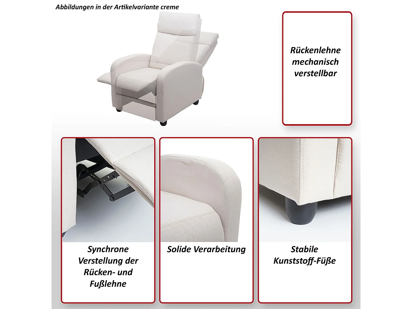 Relaxsessel MCW-F76, Grau-braun