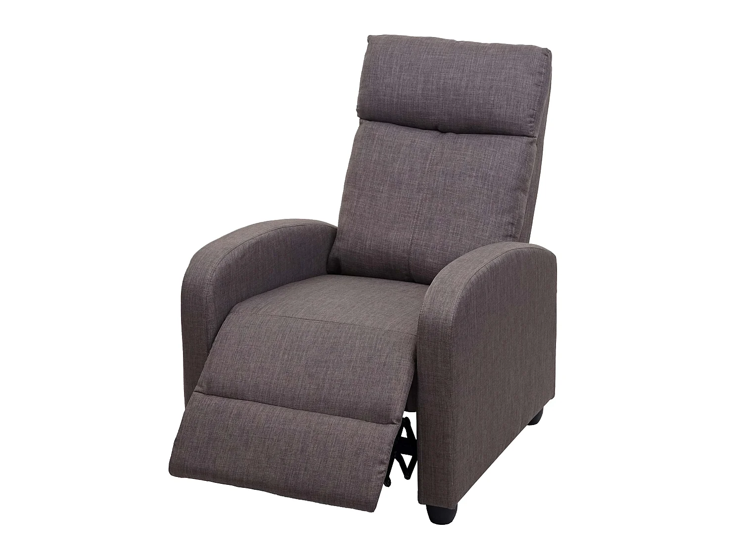 Poltrona relax reclinabile TV MCW-F76 design moderno 102x67x90cm tessuto grigio marrone