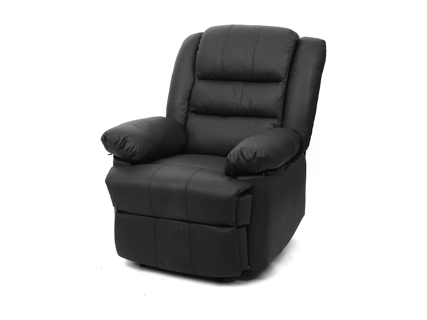 Poltrona relax reclinabile TV MCW-G15 regolabile vera pelle ecopelle nero