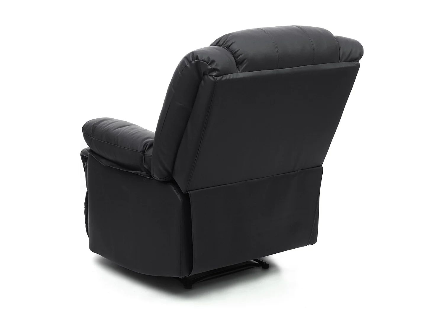 Poltrona relax reclinabile TV MCW-G15 regolabile vera pelle ecopelle nero