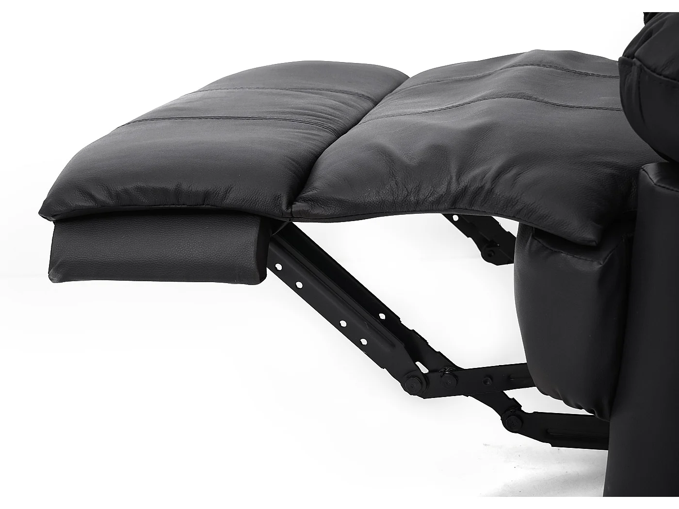 Poltrona relax reclinabile TV MCW-G15 regolabile vera pelle ecopelle nero