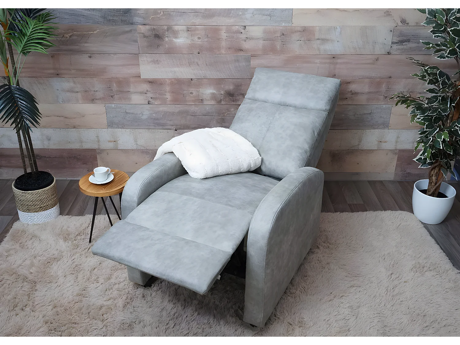 Leżanka MCW-F76,  vintage jasnoszary