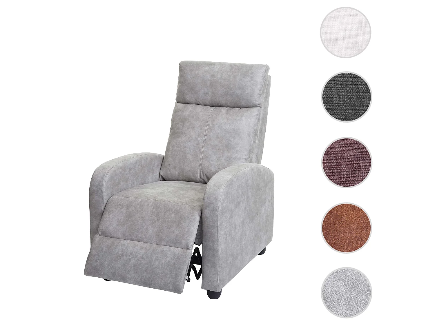 Fotel relaksacyjny MCW-F76,  vintage jasnoszary