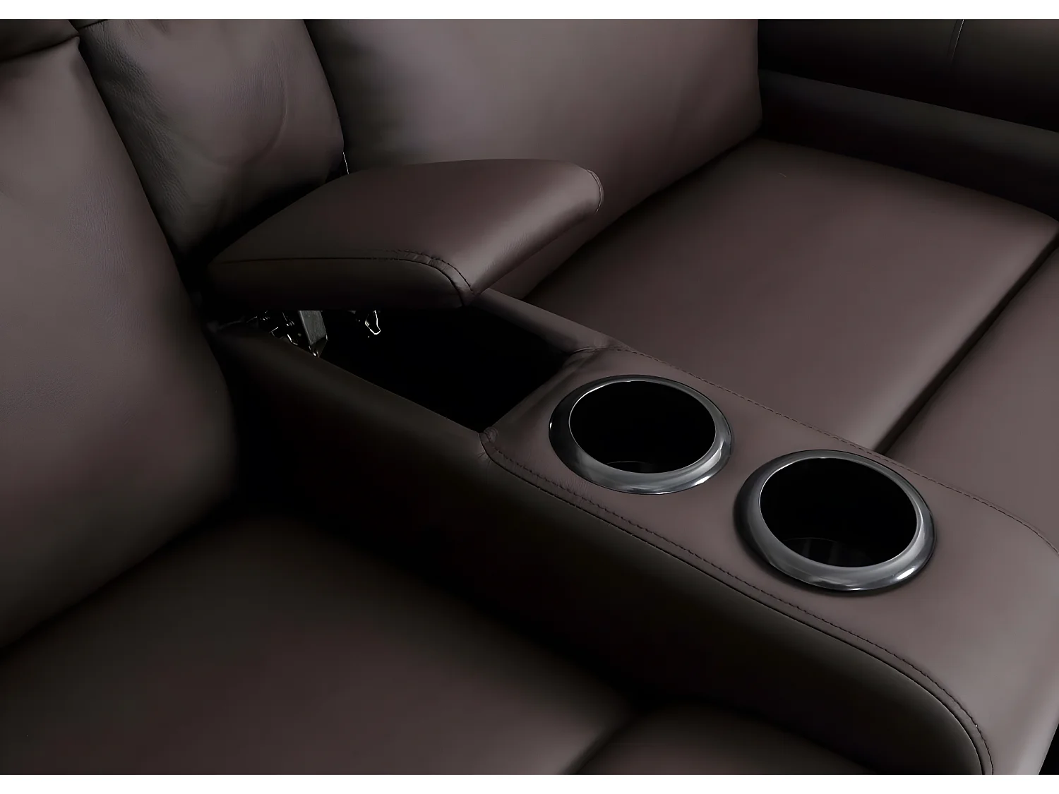 2-zits bioscoopstoel MCW-K17,  kunstleer bruin