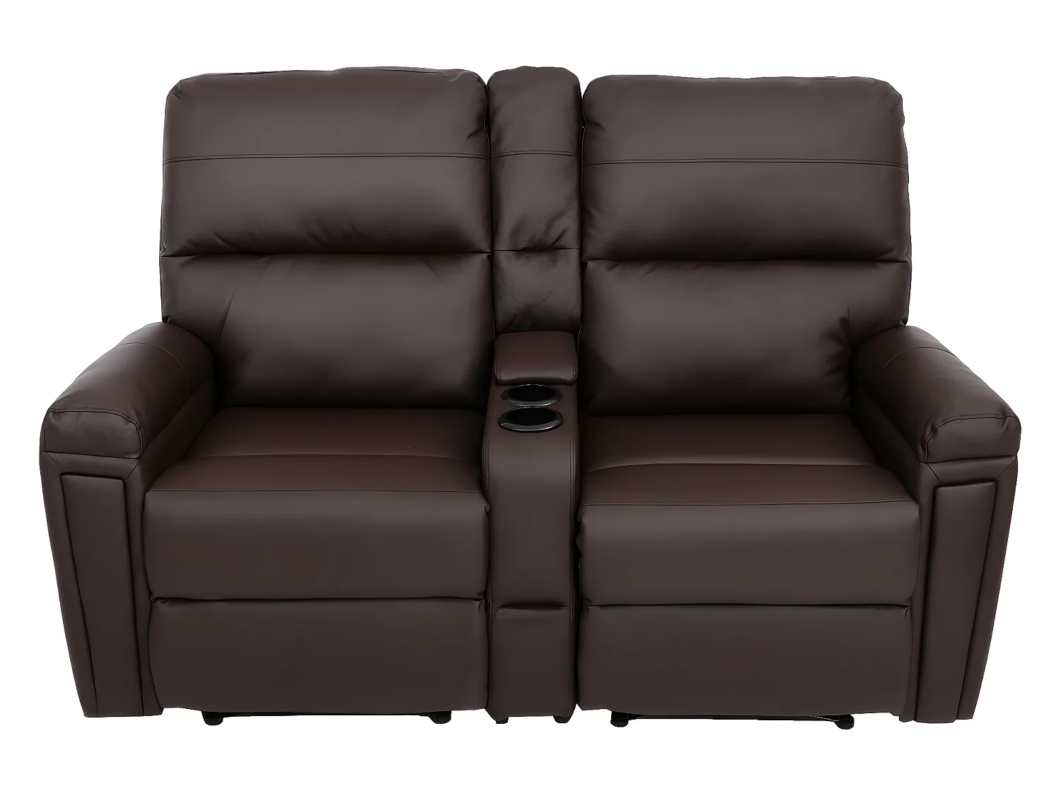 2-zits bioscoopstoel MCW-K17,  kunstleer bruin