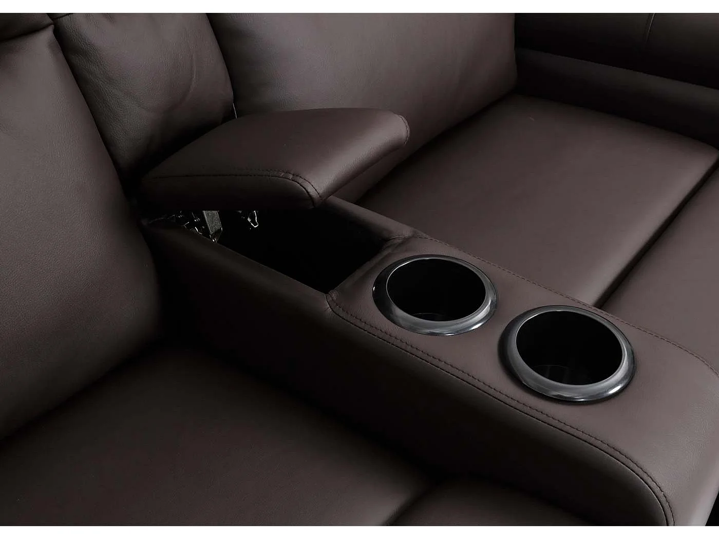 2-osobowy fotel kinowy MCW-K17,  imitacja skóry brązowy