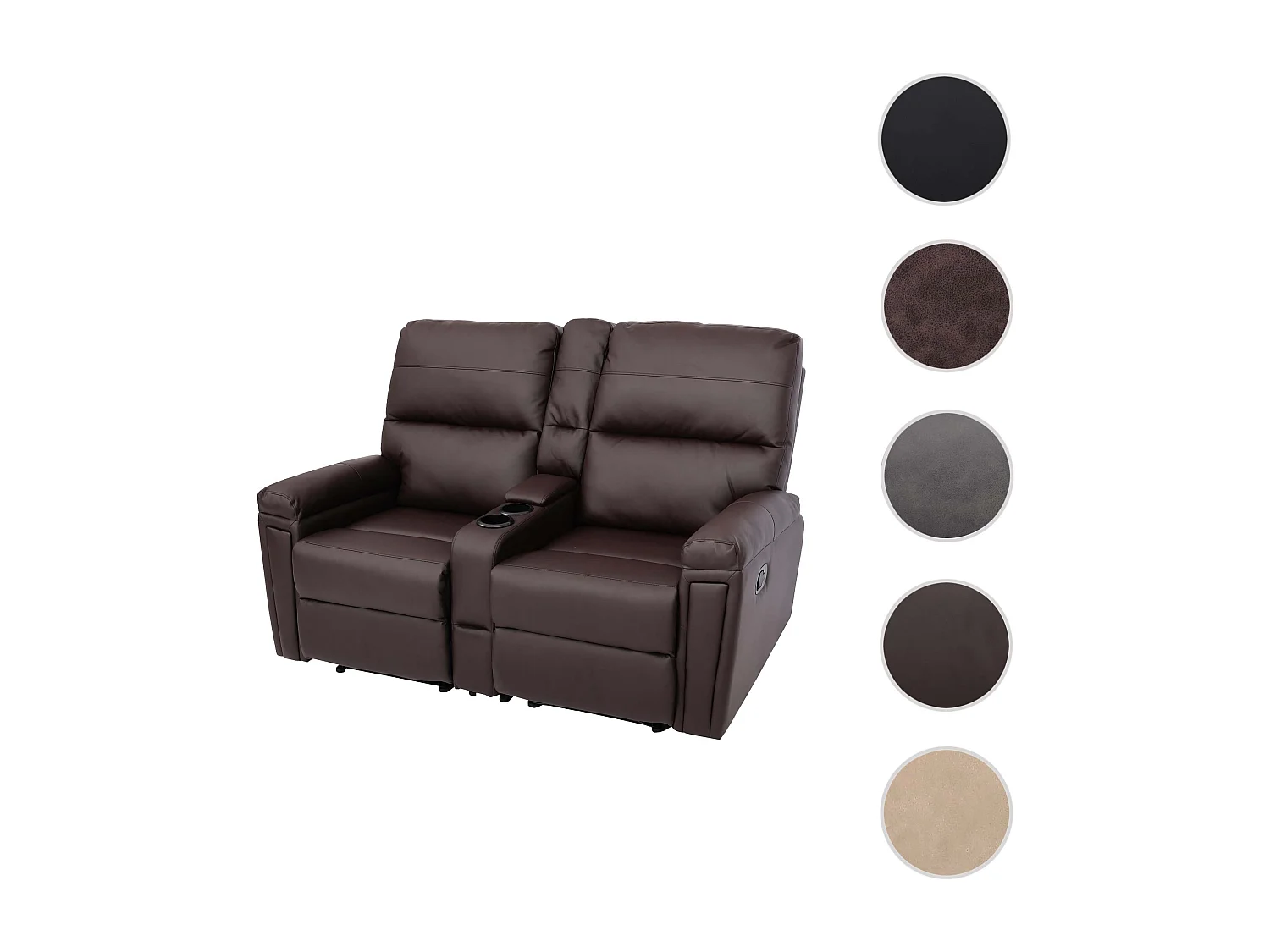 2-osobowy fotel kinowy MCW-K17,  imitacja skóry brązowy