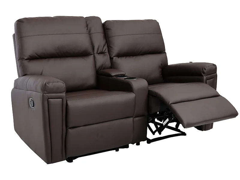 2er Kinosessel MCW-K17, Kunstleder braun