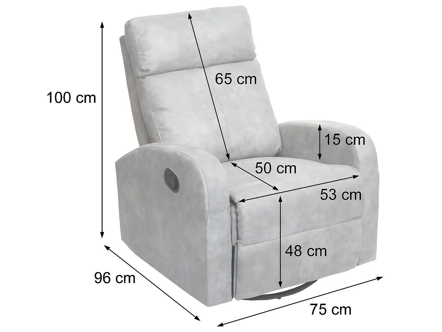 Televisiefotel MCW-A54 Premium,  stof/textiel imitatiesuède