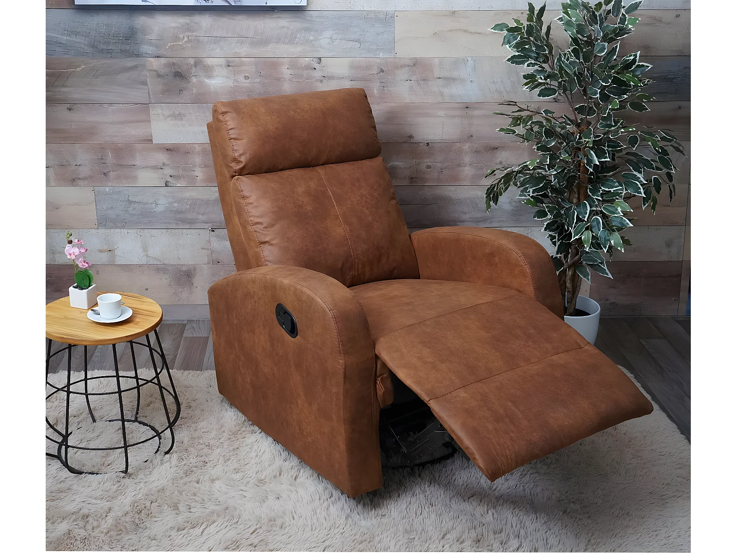 Televisiefotel MCW-A54 Premium,  stof/textiel imitatiesuède